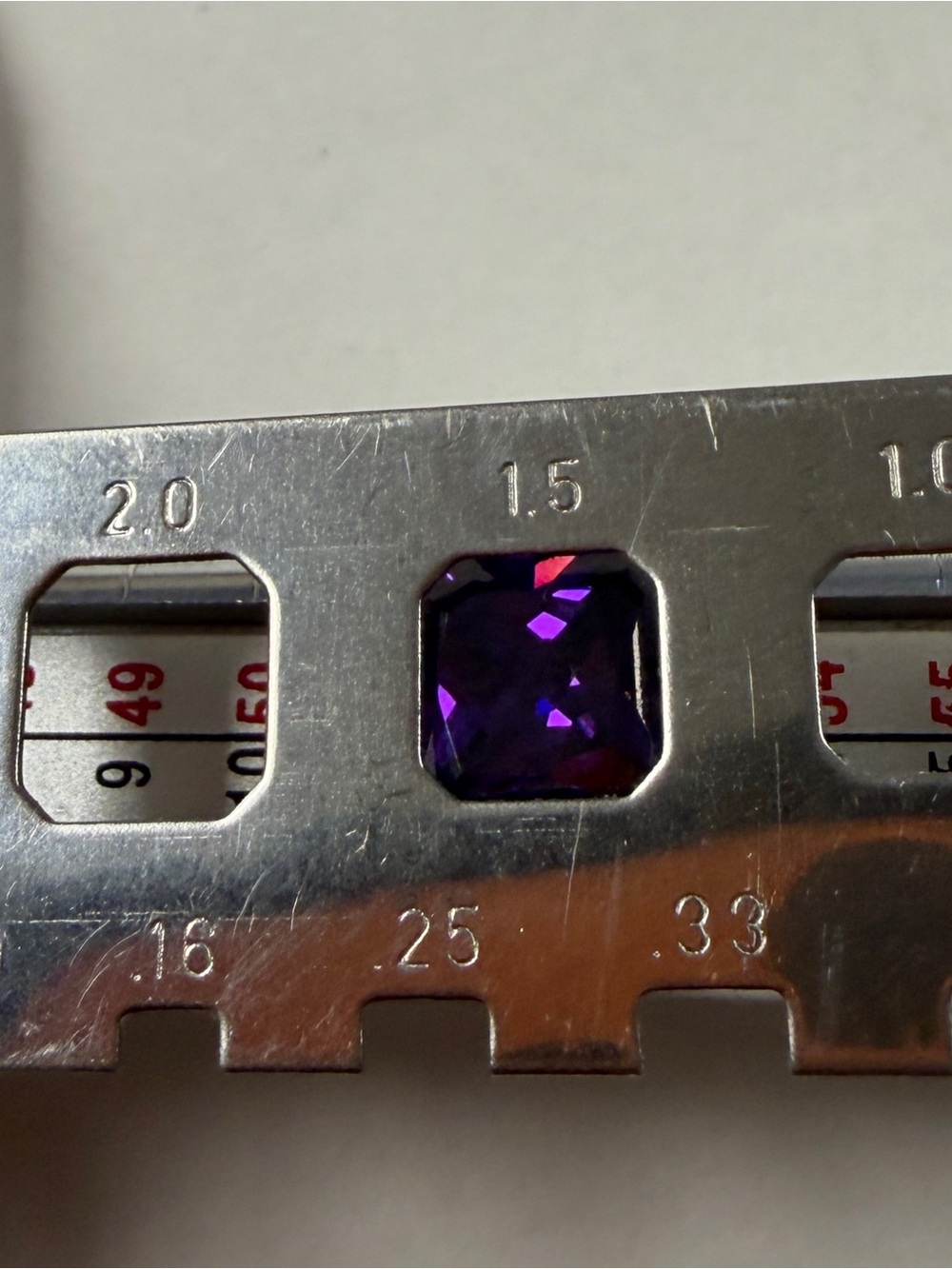 Princess Cut 1-1/2 Carat Lab Deep Purple Hue Ring 6 Silver Tone NEW - Picture 9 of 9